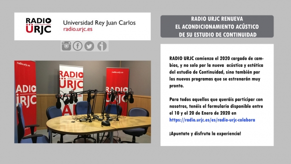 RADIO URJC REALIZA UN EXTRAORDINARIO ACONDICIONAMIENTO ACÚSTICO  EN SU ESTUDIO DE CONTINUIDAD
